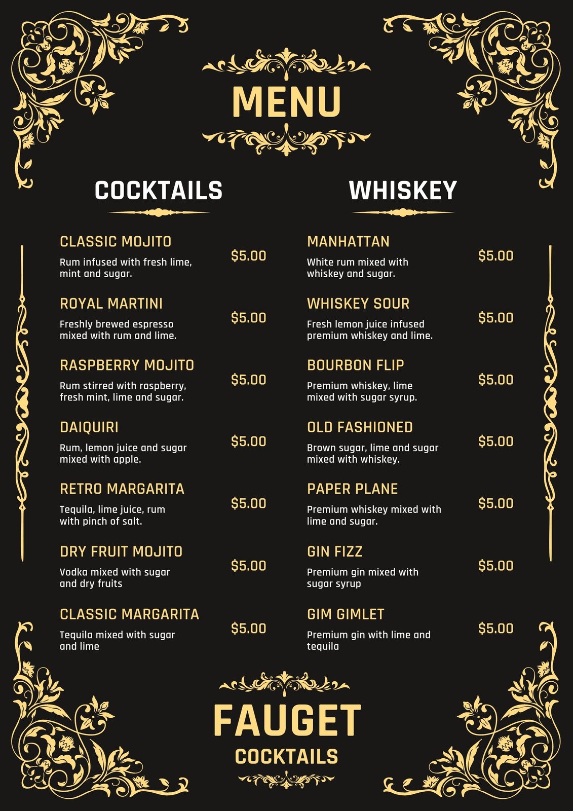 Custom Branded Menu & Stationery - Event Design Package